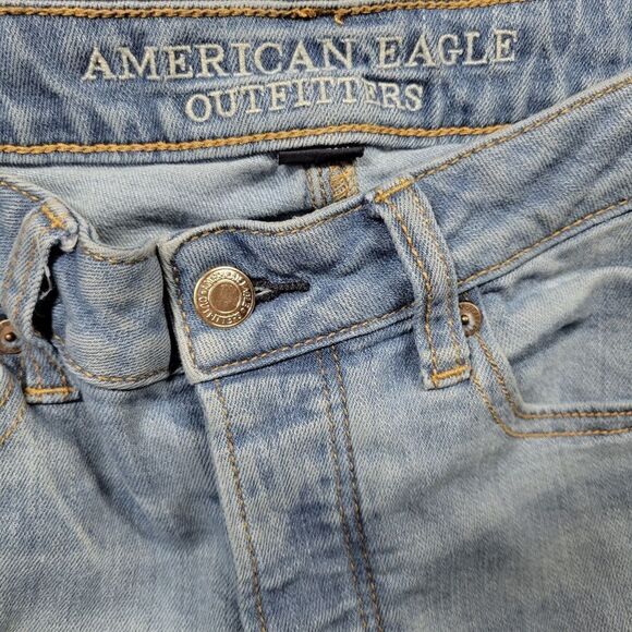 American Eagle Vintage High Rise Distressed Button Fly Jeans - Picture 6 of 8